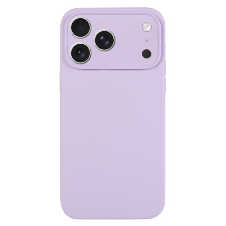 For iPhone 17 Pro Max Pure Color Liquid Silicone Fine Pore Phone Case(Lilac Purple)