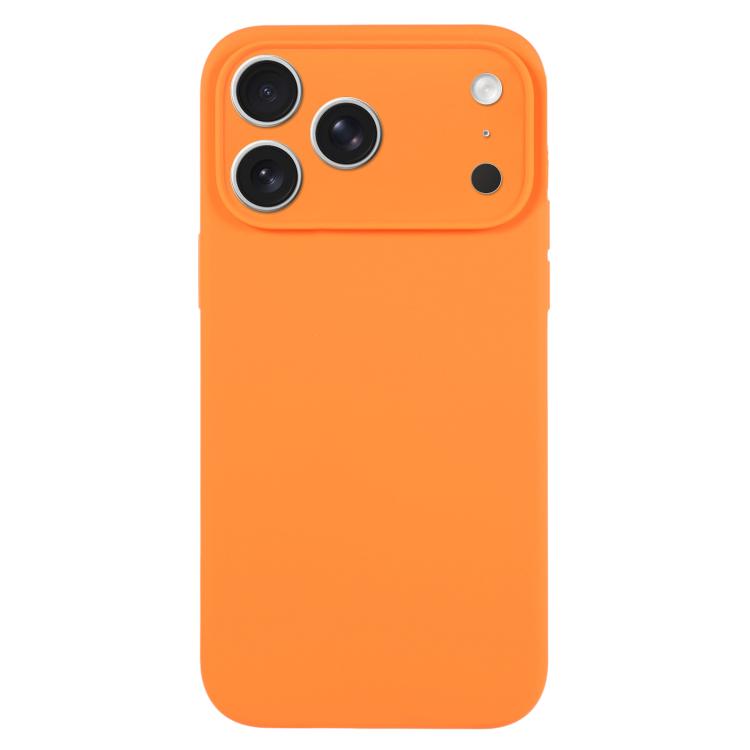 For iPhone 17 Pro Max Pure Color Liquid Silicone Fine Pore Phone Case(Orange)