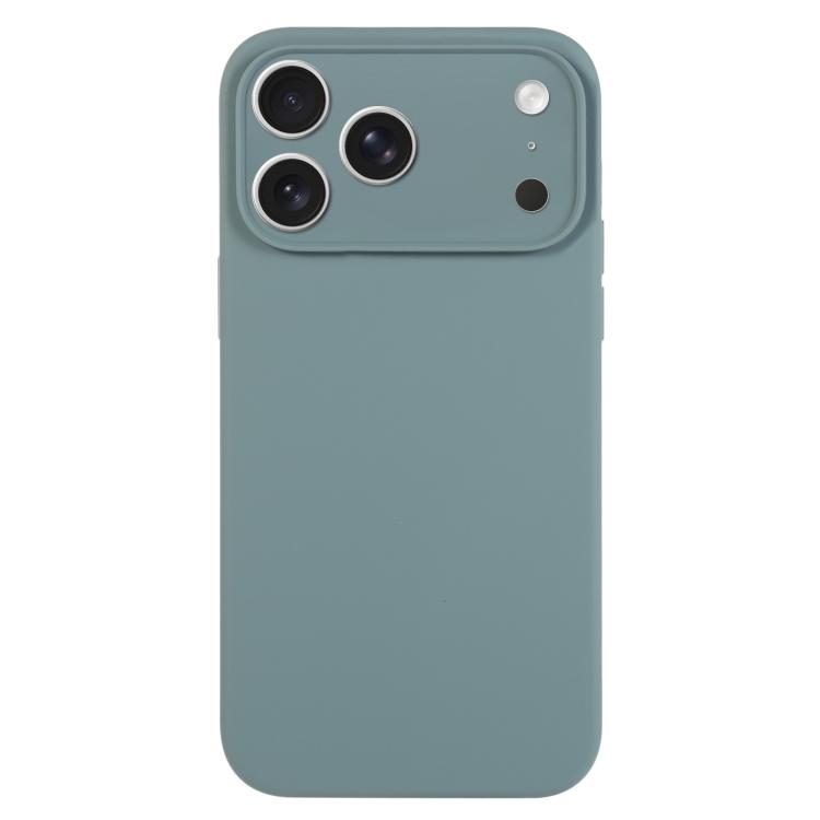 For iPhone 17 Pro Max Pure Color Liquid Silicone Fine Pore Phone Case(Pine Needle Green)