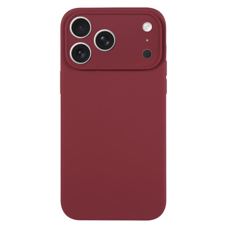 For iPhone 17 Pro Max Pure Color Liquid Silicone Fine Pore Phone Case(Plum)