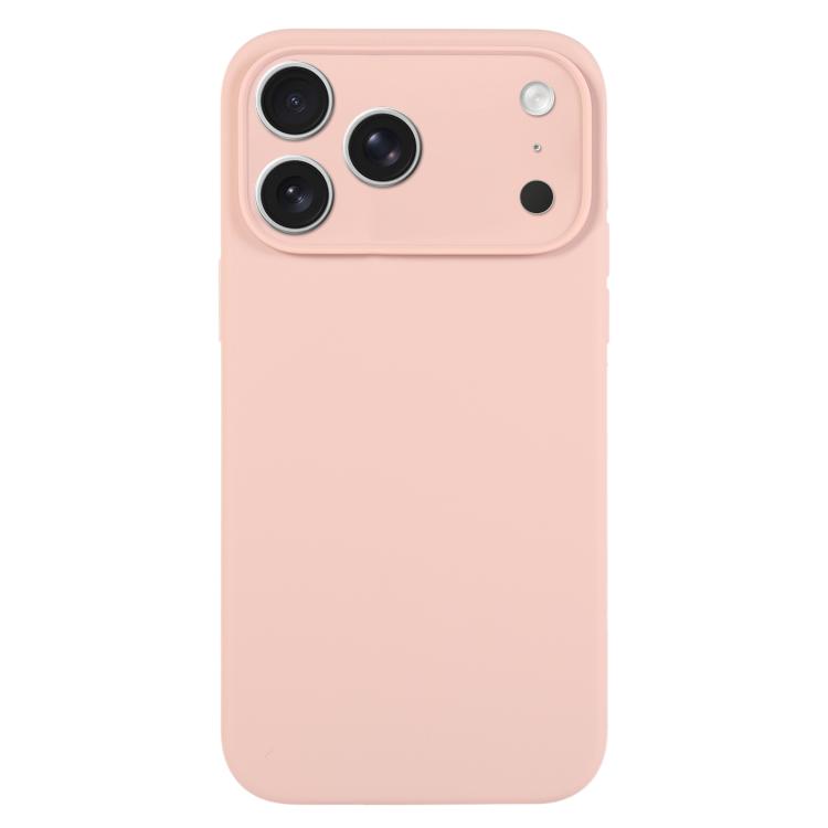 For iPhone 17 Pro Max Pure Color Liquid Silicone Fine Pore Phone Case(Sand Pink)