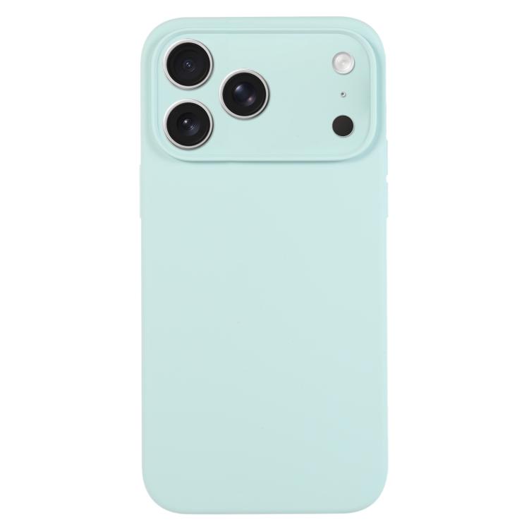 For iPhone 17 Pro Max Pure Color Liquid Silicone Fine Pore Phone Case(Turquoise)