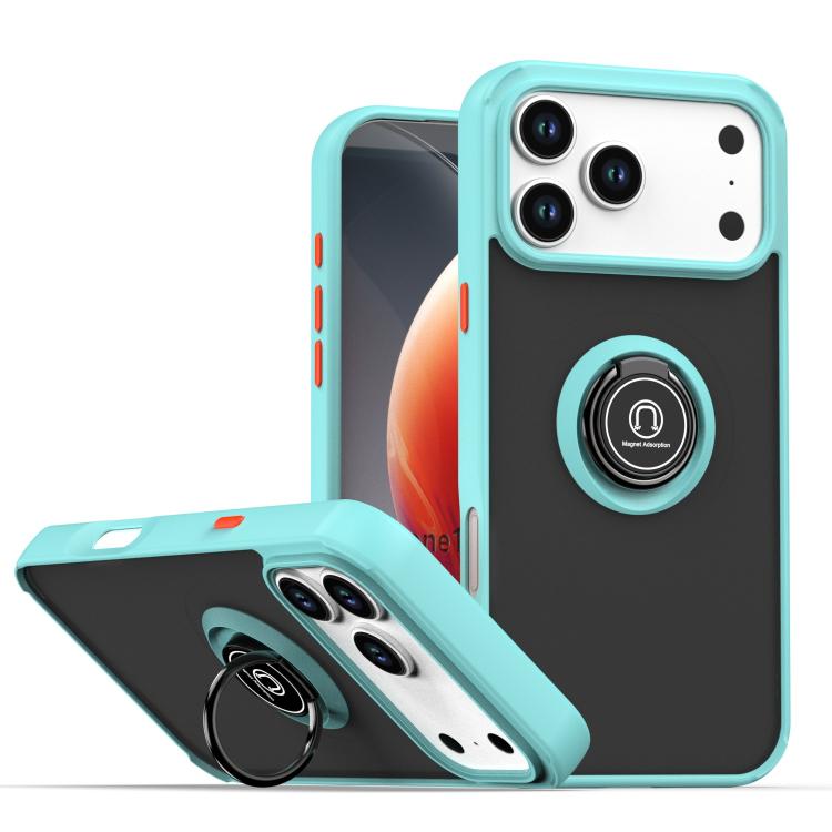 For iPhone 17 Pro Max Q Shadow 1 Series TPU + PC Phone Case with Ring(Sky Blue)