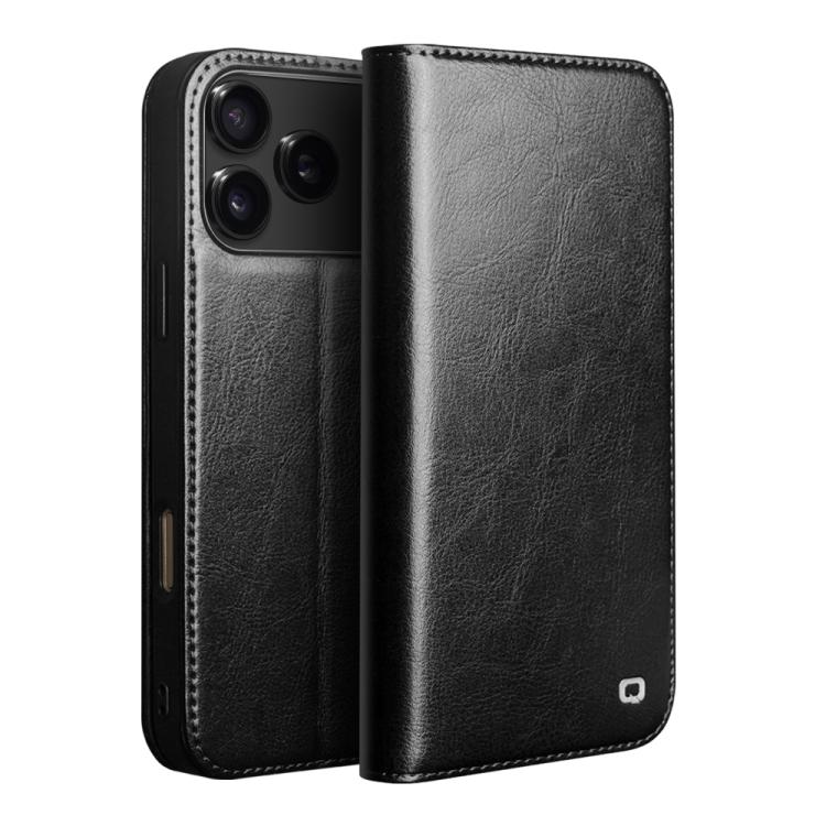 For iPhone 17 Pro Max QIALINO Classic Genuine Leather Phone Case(Black)