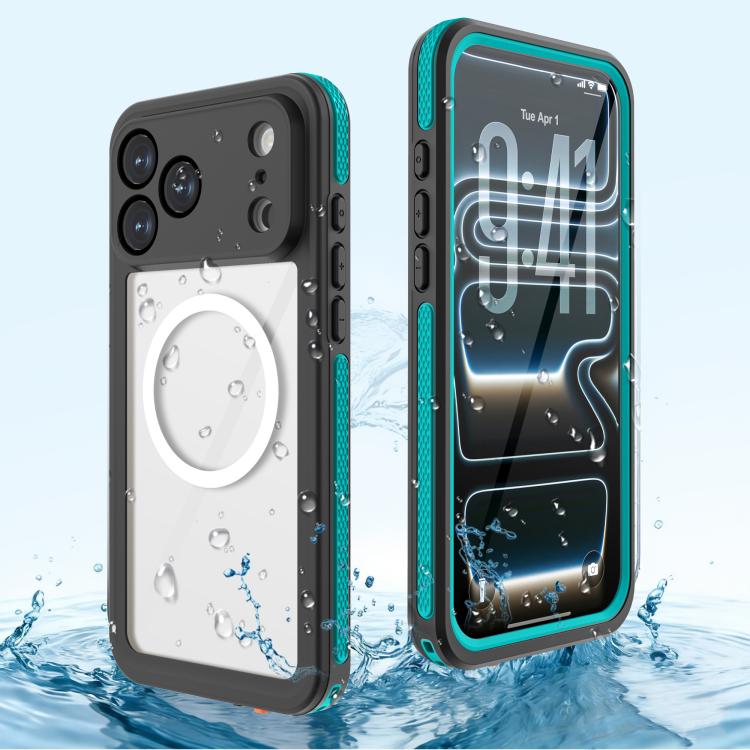 For iPhone 17 Pro Max RedPepper V Series IP68 Waterproof Magnetic Phone Case(Grass Blue)