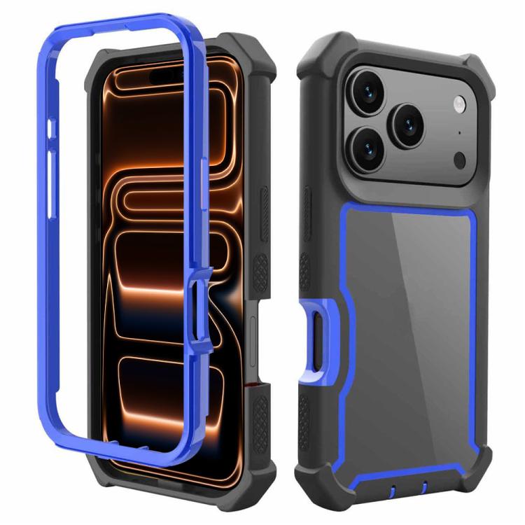 For iPhone 17 Pro Max Reinforced Corner Design TPU + PC Shockproof Phone Case(Blue)