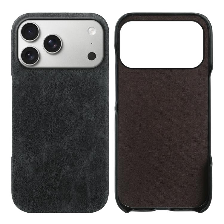 For iPhone 17 Pro Max Retro-skin Magnetic Vegan Leather Back Phone Case(Black)