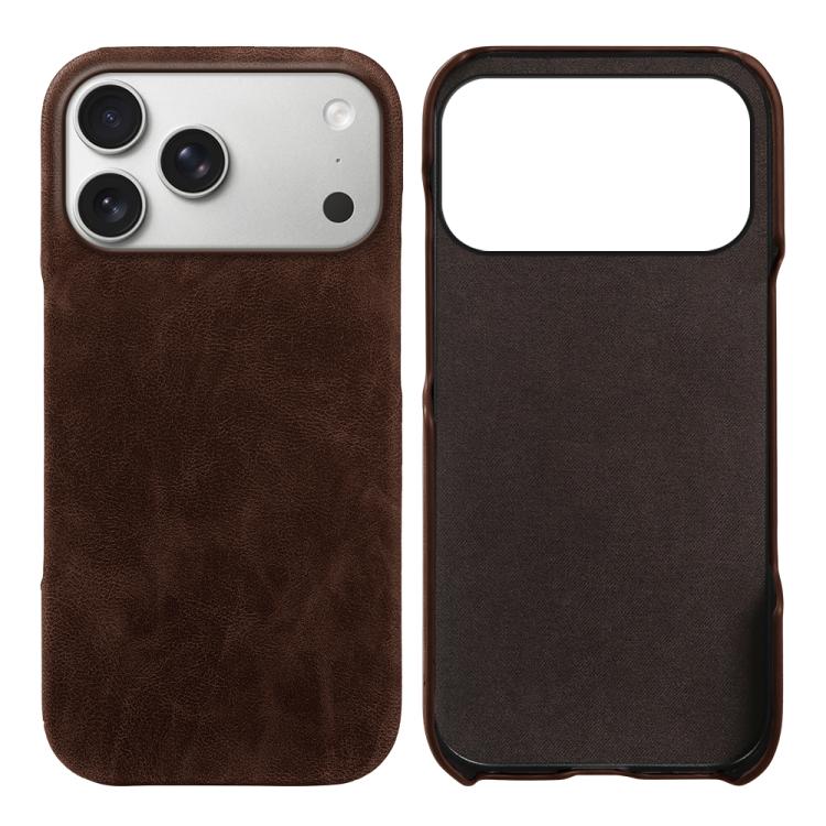 For iPhone 17 Pro Max Retro-skin Magnetic Vegan Leather Back Phone Case(Dark Brown)
