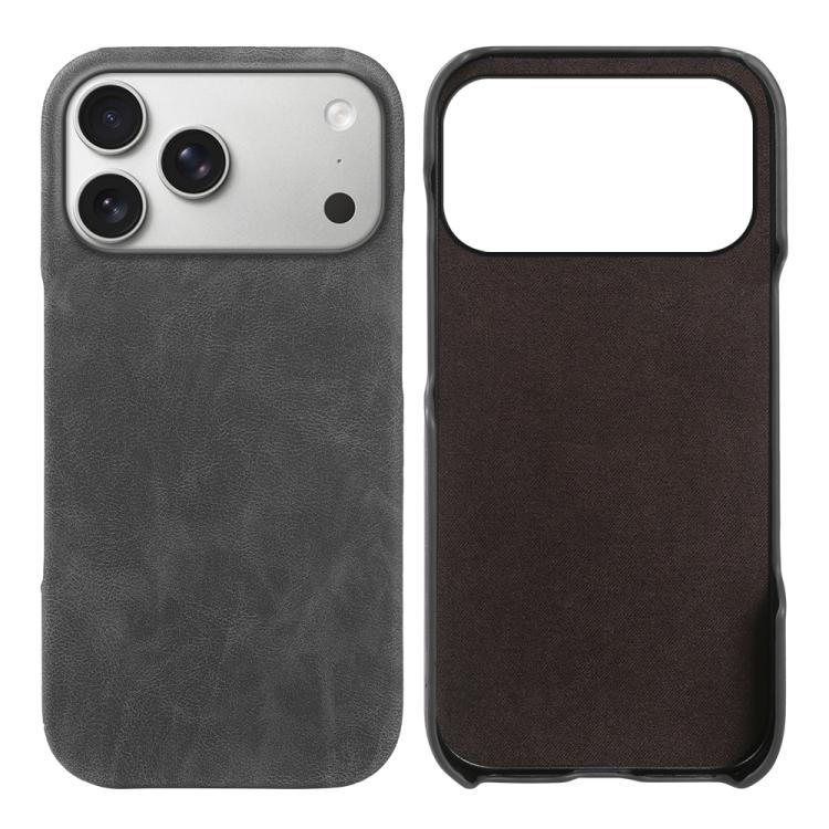 For iPhone 17 Pro Max Retro-skin Magnetic Vegan Leather Back Phone Case(Grey)