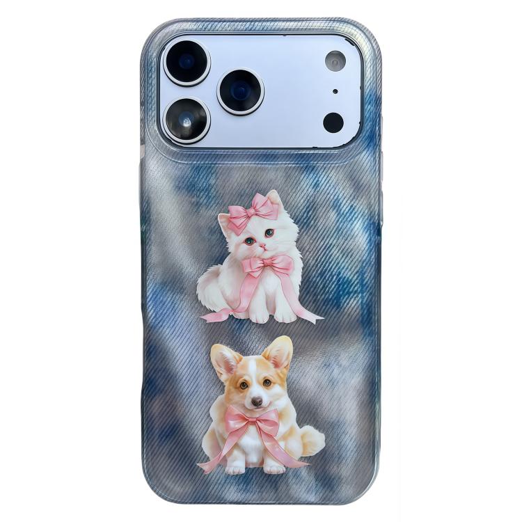 For iPhone 17 Pro Max Rounded Edge IMD Pattern TPU Phone Case(Cat and Dog)