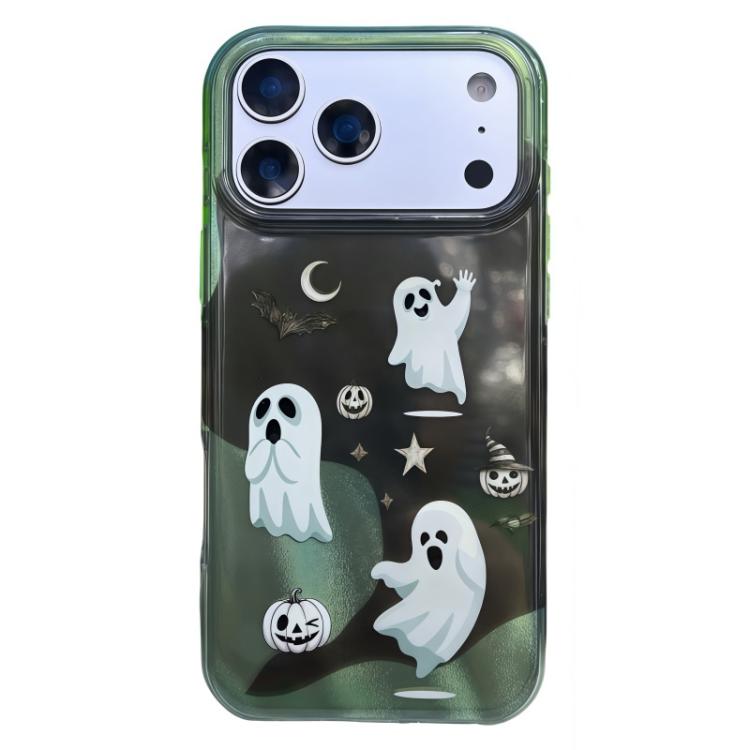 For iPhone 17 Pro Max Rounded Edge IMD Pattern TPU Phone Case(Ghost)