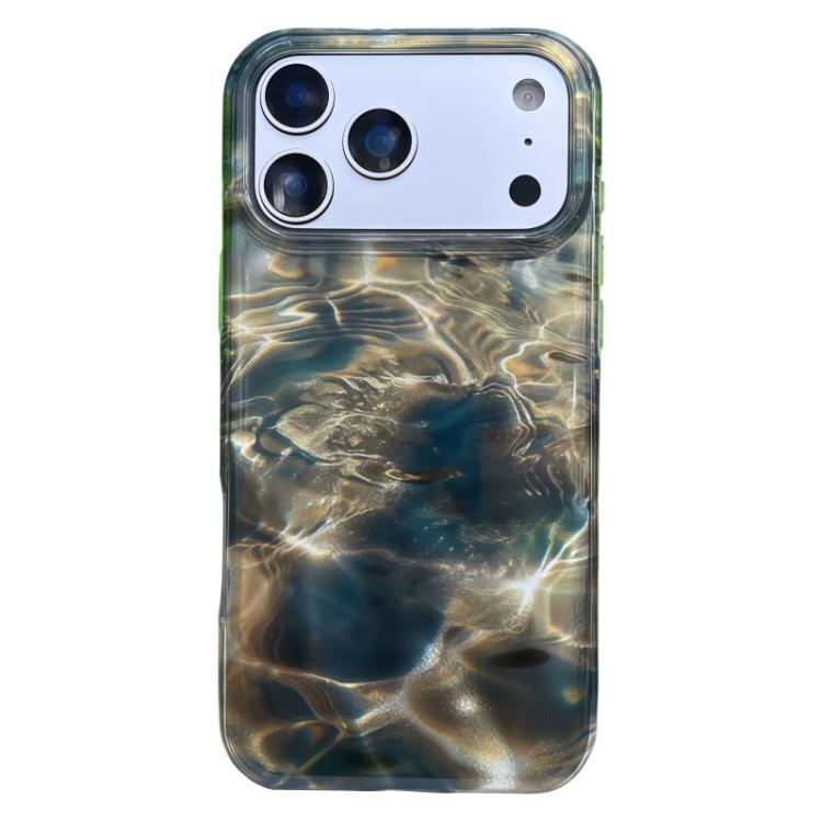 For iPhone 17 Pro Max Rounded Edge IMD Pattern TPU Phone Case(Grey Water Ripple Texture)