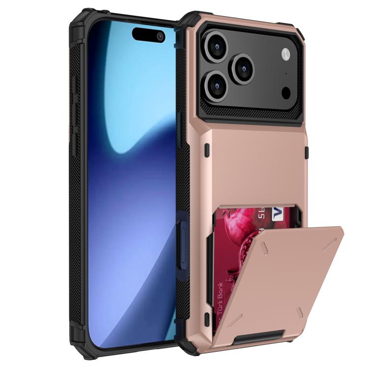 For iPhone 17 Pro Max Scratch-Resistant Shockproof Heavy Duty Rugged Armor Phone Case(Rose Gold)