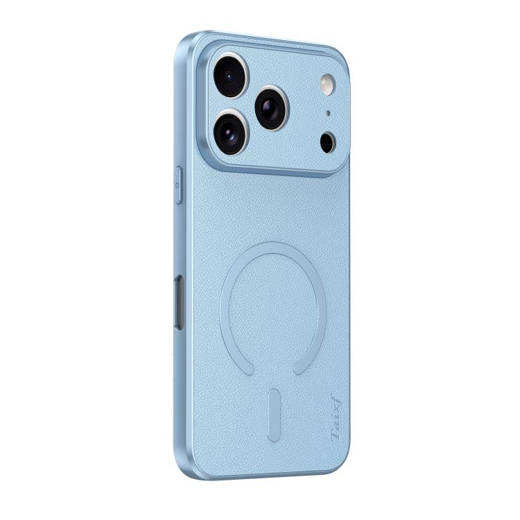 For iPhone 17 Pro Max Sheepskin Vegan Leather Magnetic Phone Case(Blue)