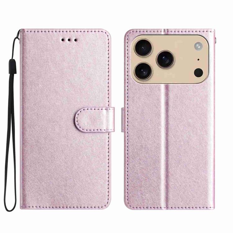 For iPhone 17 Pro Max Silk Texture Horizontal Flip Leather Phone Case(Rose Pink)