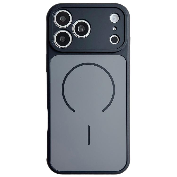 For iPhone 17 Pro Max Skin Feel Color Blocking Cooling Magnetic Phone Case(Black)