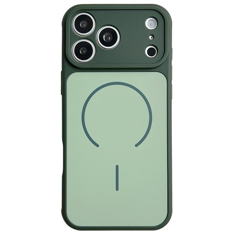 For iPhone 17 Pro Max Skin Feel Color Blocking Cooling Magnetic Phone Case(Dark Green)