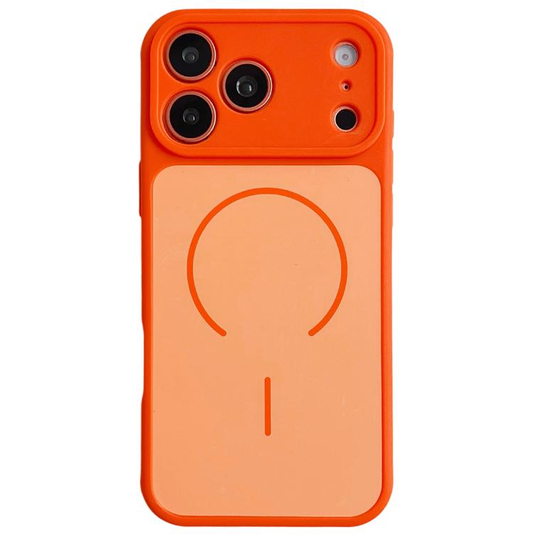 For iPhone 17 Pro Max Skin Feel Color Blocking Cooling Magnetic Phone Case(Orange)
