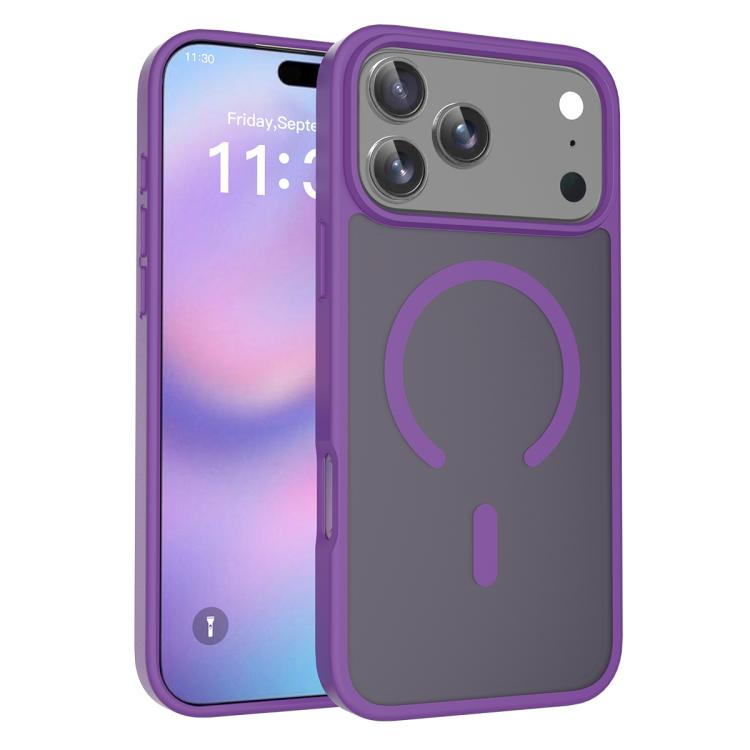 For iPhone 17 Pro Max Skin Feel TPU Hybrid PC MagSafe Phone Case(Purple)