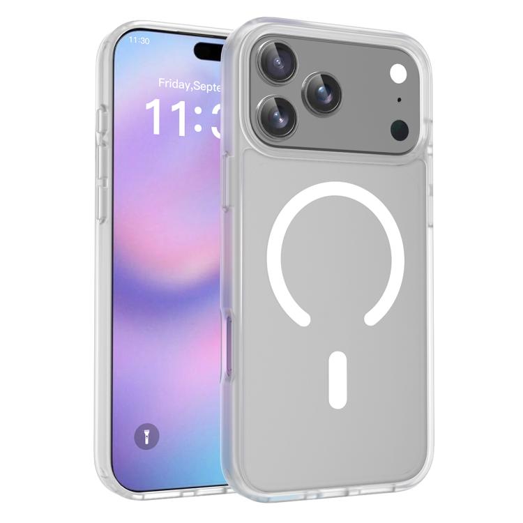 For iPhone 17 Pro Max Skin Feel TPU Hybrid PC MagSafe Phone Case(Transparent)