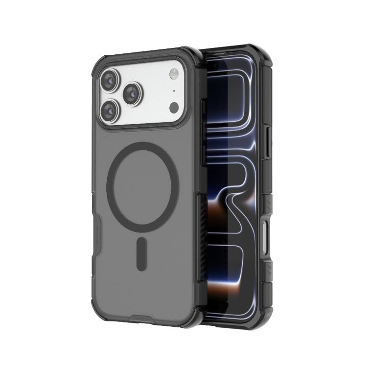 For iPhone 17 Pro Max Skin-friendly Magnetic PC + TPU Hybrid Shockproof Phone Case(Black)
