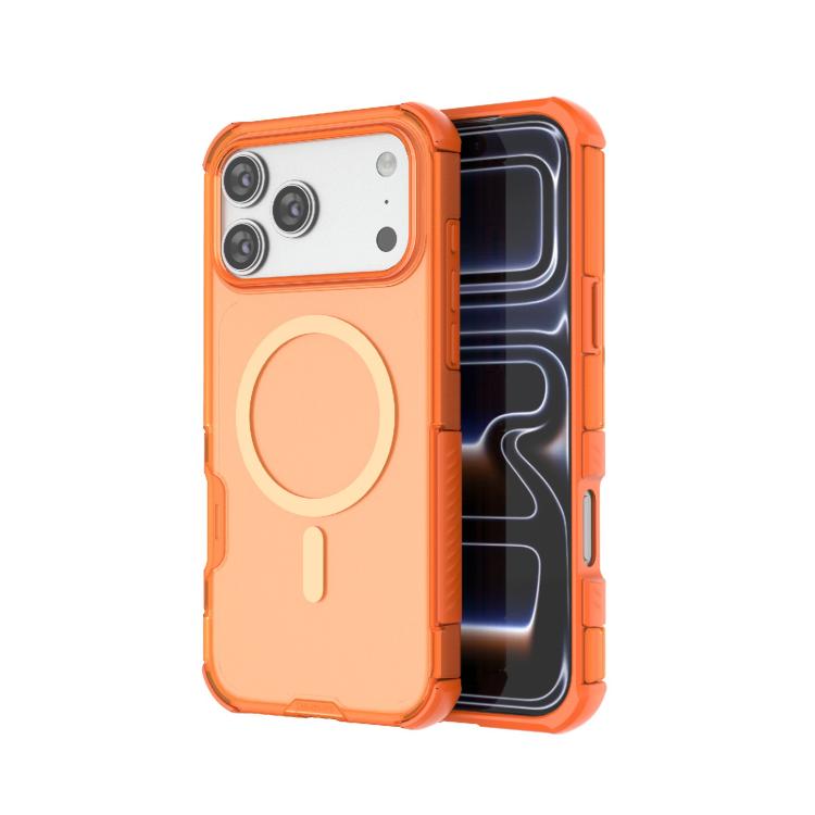 For iPhone 17 Pro Max Skin-friendly Magnetic PC + TPU Hybrid Shockproof Phone Case(Orange)