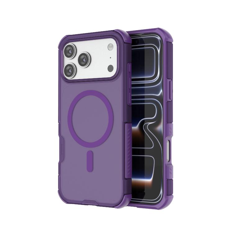 For iPhone 17 Pro Max Skin-friendly Magnetic PC + TPU Hybrid Shockproof Phone Case(Purple)