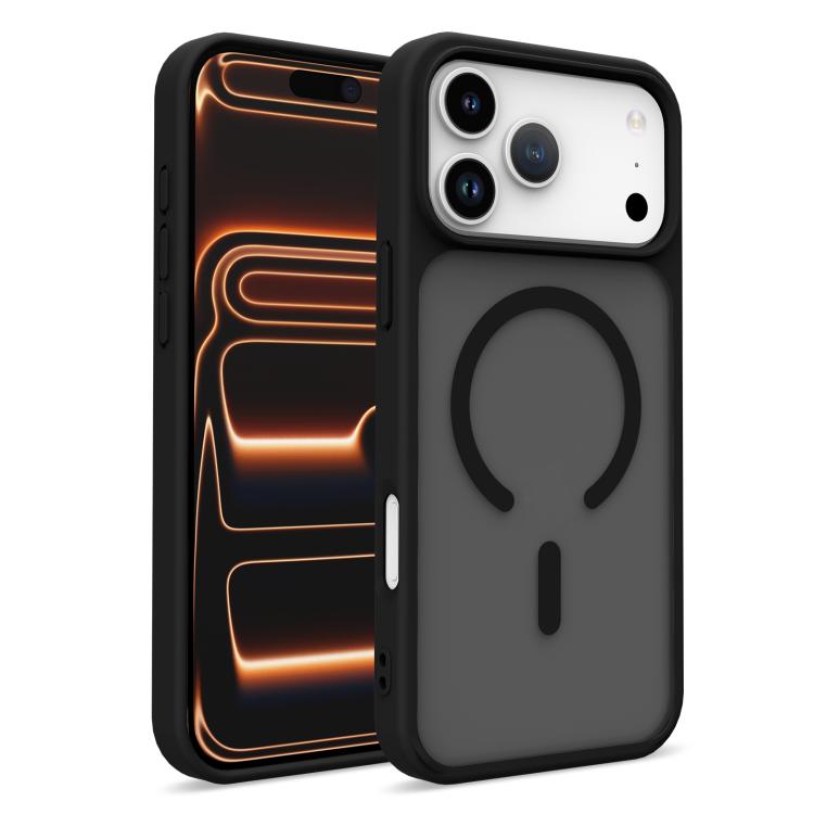 For iPhone 17 Pro Max Skin-Friendly Magnetic Shockproof TPU Hybrid PC Phone Case(Black)