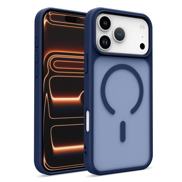 For iPhone 17 Pro Max Skin-Friendly Magnetic Shockproof TPU Hybrid PC Phone Case(Blue)