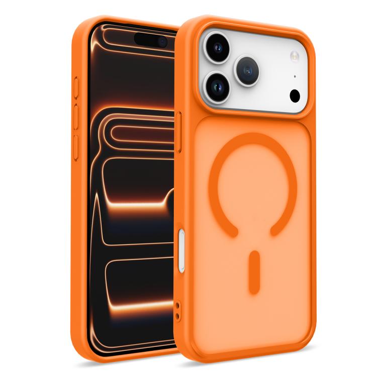 For iPhone 17 Pro Max Skin-Friendly Magnetic Shockproof TPU Hybrid PC Phone Case(Orange)