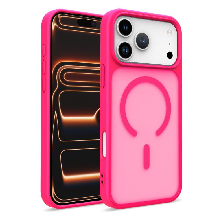 For iPhone 17 Pro Max Skin-Friendly Magnetic Shockproof TPU Hybrid PC Phone Case(Rose Red)