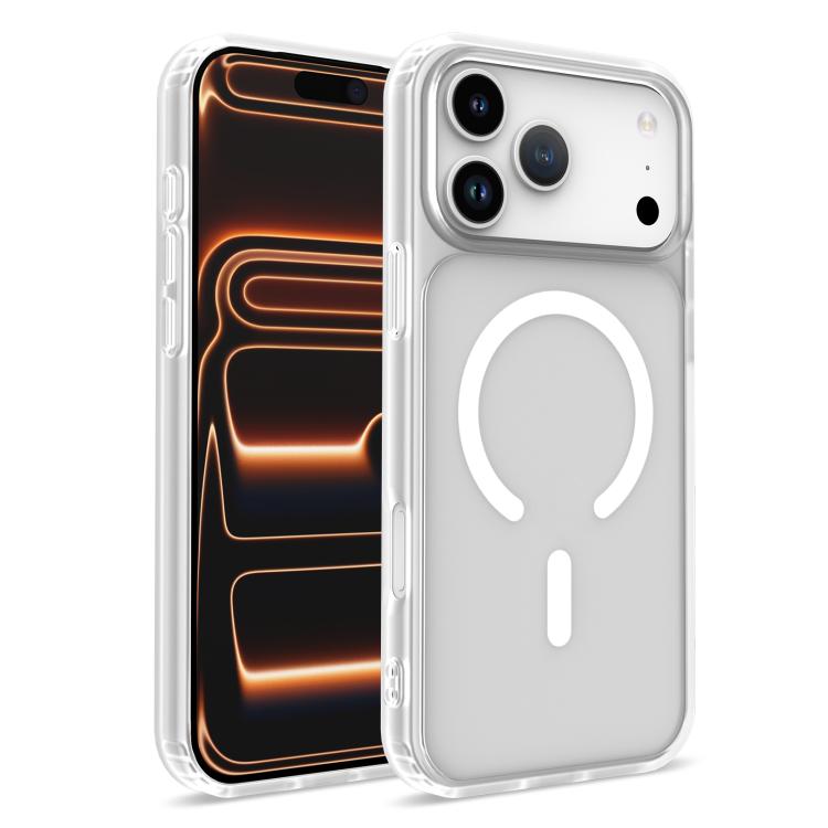 For iPhone 17 Pro Max Skin-Friendly Magnetic Shockproof TPU Hybrid PC Phone Case(White)