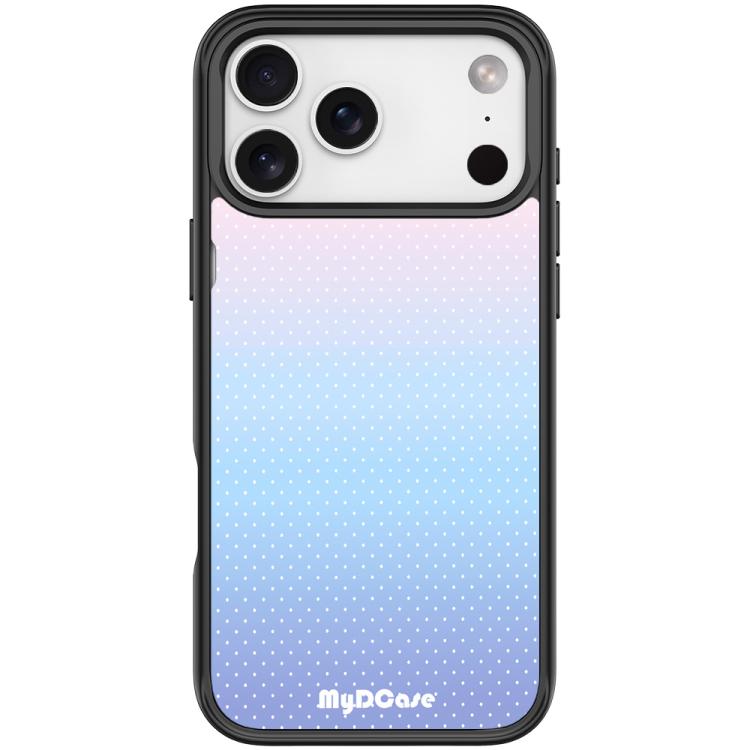 For iPhone 17 Pro Max Sky Blue Dots Pattern Magnetic Phone Case(Black)