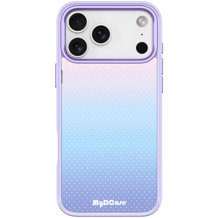 For iPhone 17 Pro Max Sky Blue Dots Pattern Magnetic Phone Case(Light Purple)