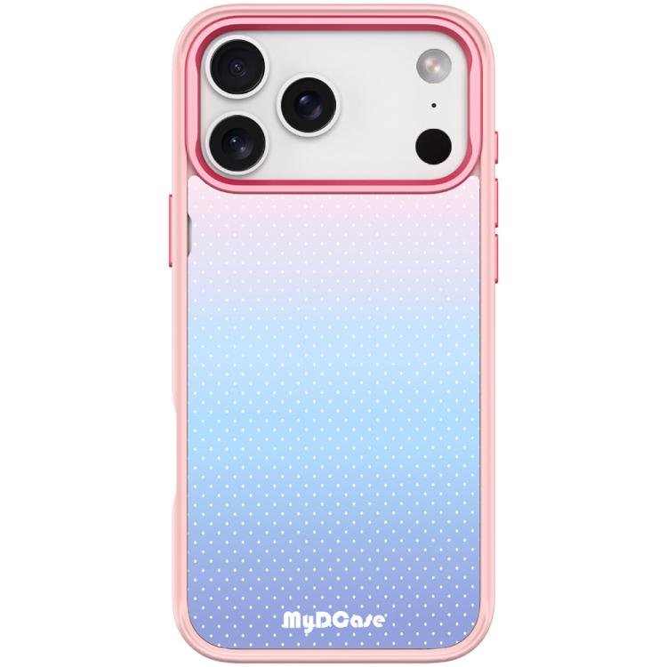 For iPhone 17 Pro Max Sky Blue Dots Pattern Magnetic Phone Case(Pink)