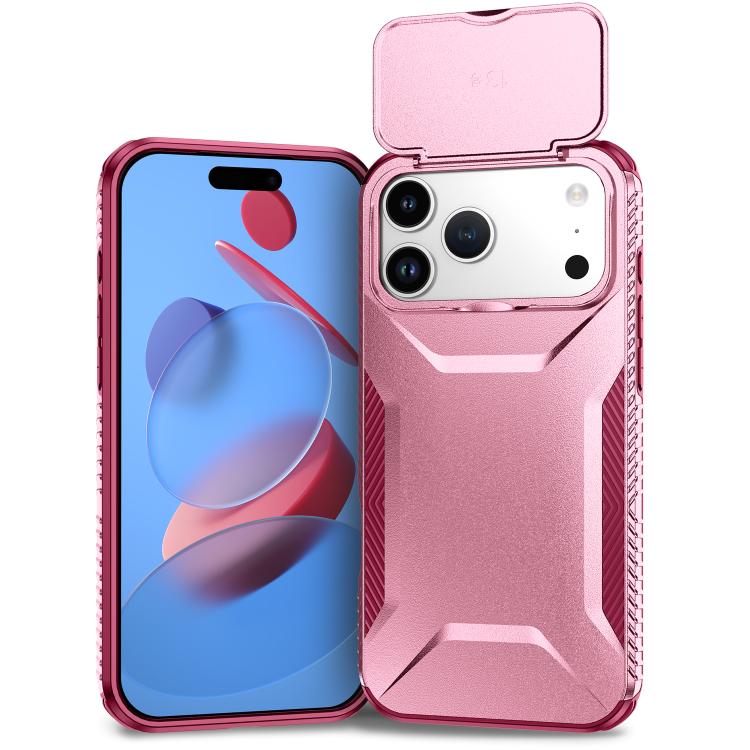 For iPhone 17 Pro Max Sliding Camshield Phone Case(Pink + Rose Red)