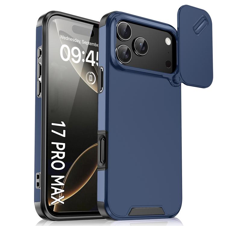 For iPhone 17 Pro Max Sliding Camshield TPU + PC Phone Case(Blue)