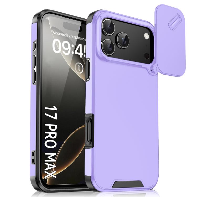 For iPhone 17 Pro Max Sliding Camshield TPU + PC Phone Case(Purple)