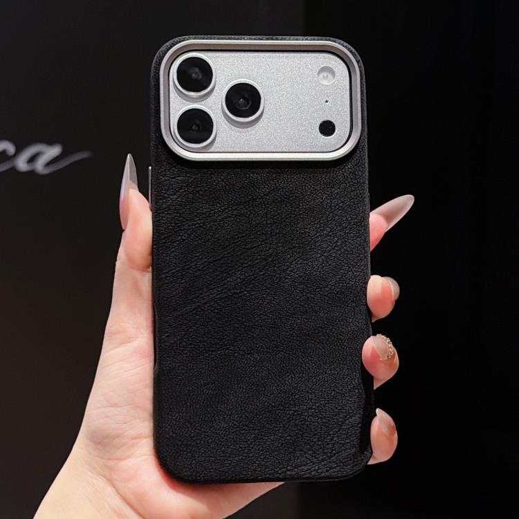 For iPhone 17 Pro Max Solid Color Full Coverage Leather Magnetic Phone Case(Black)