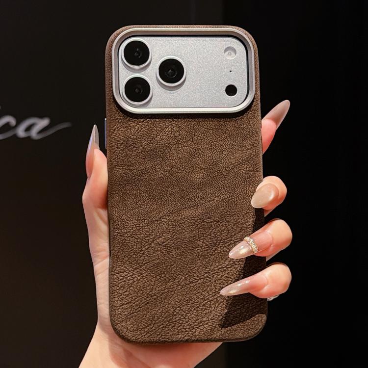 For iPhone 17 Pro Max Solid Color Full Coverage Leather Magnetic Phone Case(Coffee)