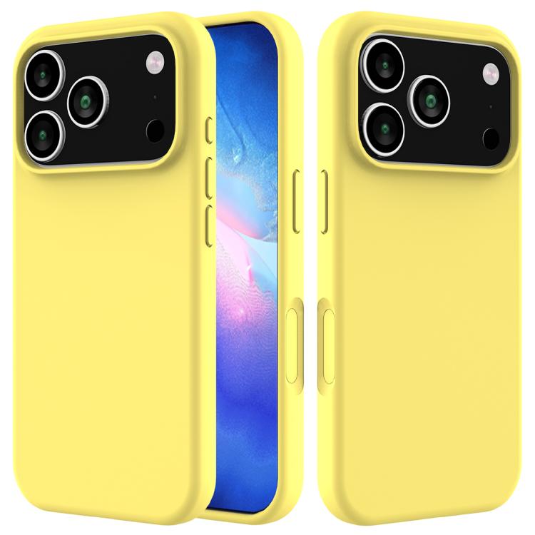 For iPhone 17 Pro Max Solid Color Silicone Phone Case(Lemon Yellow)