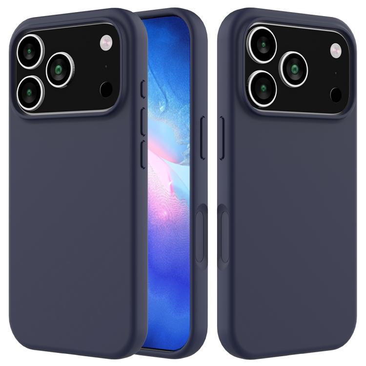 For iPhone 17 Pro Max Solid Color Silicone Phone Case(Midnight Blue)