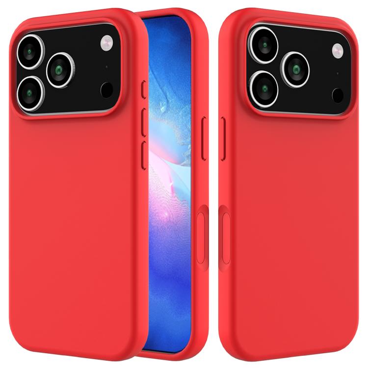 For iPhone 17 Pro Max Solid Color Silicone Phone Case(Red)