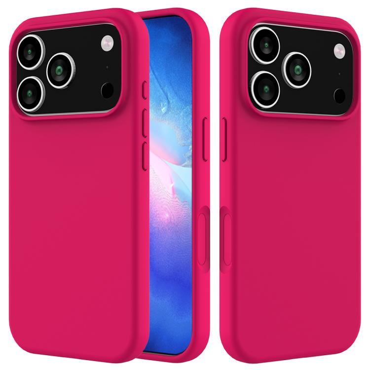 For iPhone 17 Pro Max Solid Color Silicone Phone Case(Rose Red)