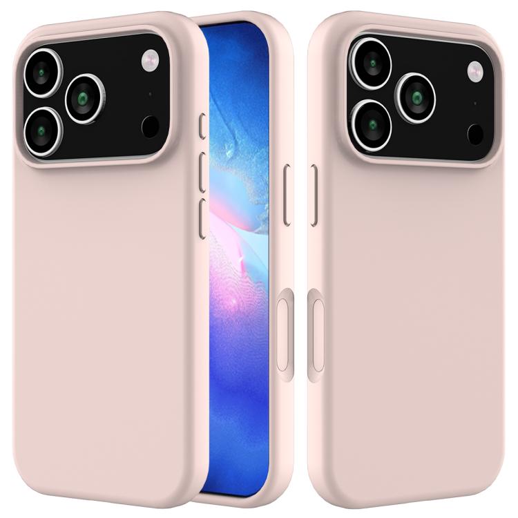 For iPhone 17 Pro Max Solid Color Silicone Phone Case(Sand Pink)