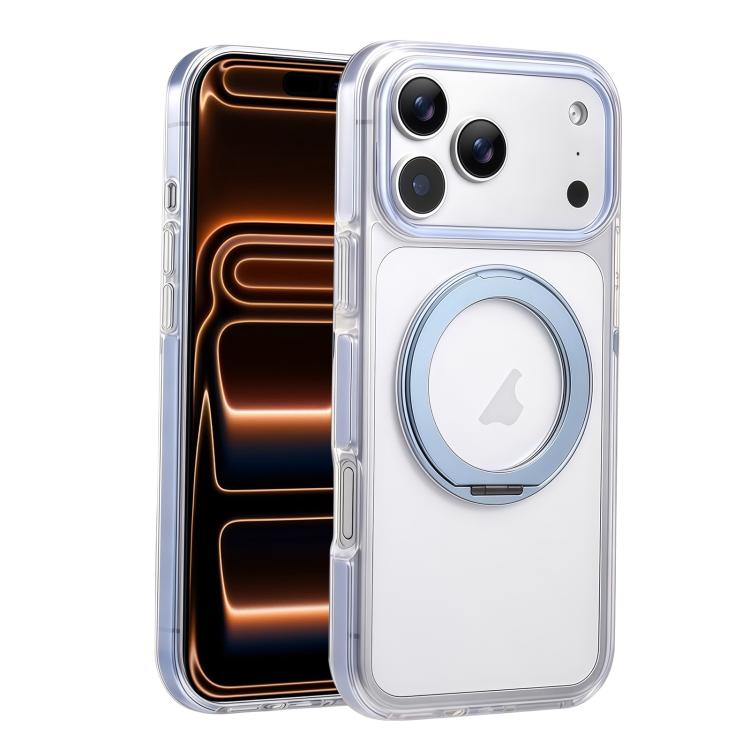 For iPhone 17 Pro Max Stress Relief Holder Magnetic Phone Case(Sky Blue)