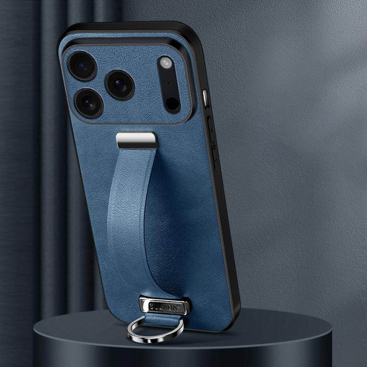 For iPhone 17 Pro Max SULADA Tide Cool Series PC Hybrid Leather Texture Skin Feel Phone Case(Blue)