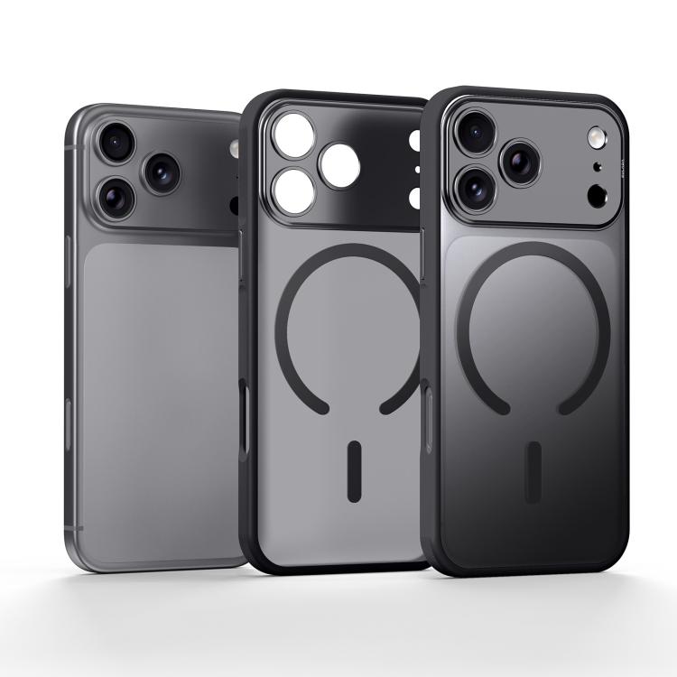 For iPhone 17 Pro Max SULADA Transforms Into 17 Pro Semi-Transparent Matte Magnetic Phone Case(Black)