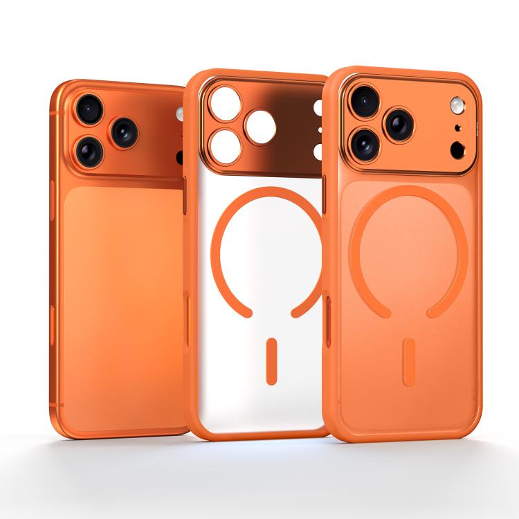 For iPhone 17 Pro Max SULADA Transforms Into 17 Pro Semi-Transparent Matte Magnetic Phone Case(Orange)
