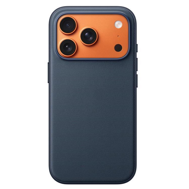 For iPhone 17 Pro Max Tech Fabric Texture PC Magnetic Phone Case with AI Camera Button(Blue)